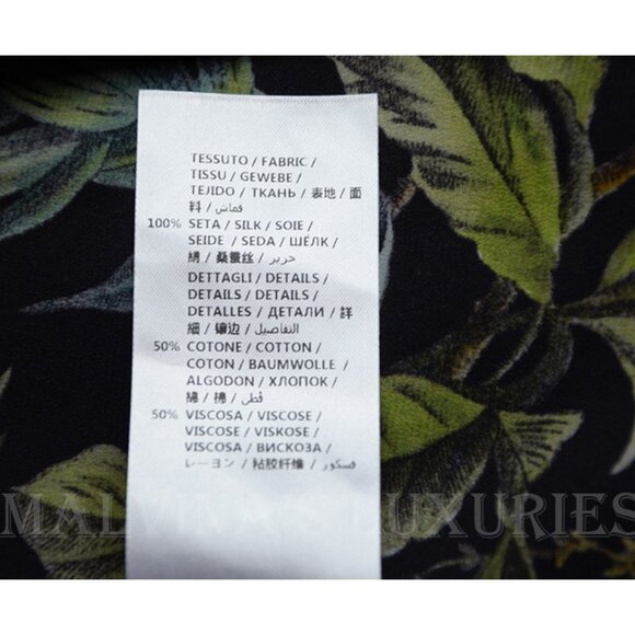 GUCCI SHIRT TROPICAL PRINT SILK CAPE TOP GROSGRAIN TIE BLOUSE sz IT 40 US 4 - Picture 12 of 12